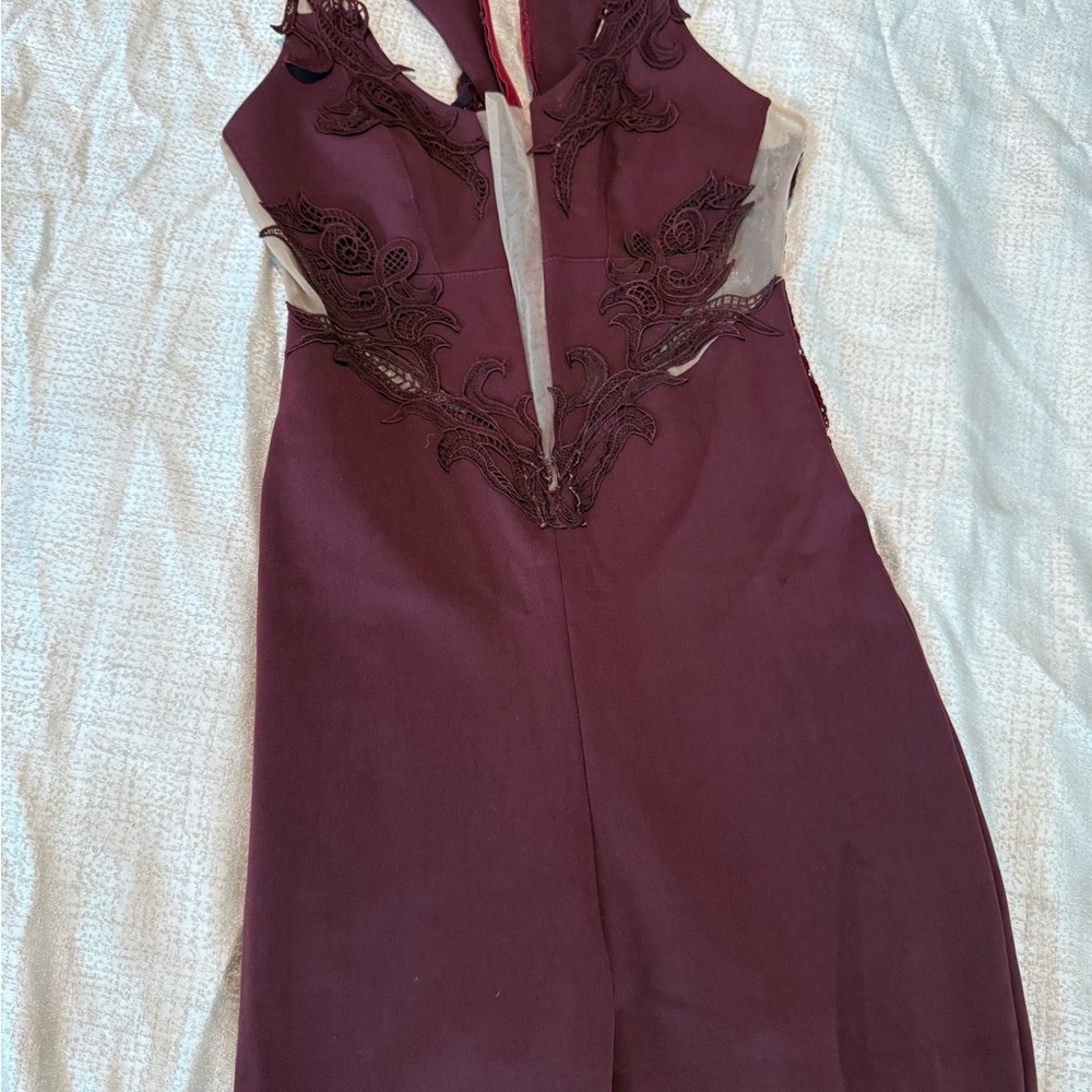 Elegant Purple Lace Dress